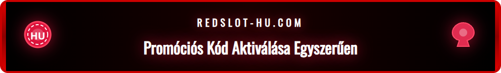 Képernyőkép a Redslot regisztrációs felületéről, kiemelve a promóciós kód beviteli mezőjét.