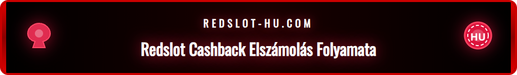 Infografika, amely bemutatja a Redslot heti cashback elszámolásának lépéseit, a játékoktól a jóváírásig.