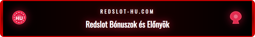 Grafika a Redslot bónuszokról, mint az üdvözlő ajánlat és az ingyenes pörgetések.