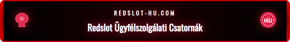 A Redslot támogatási csatornái: élő chat, email és telefon ikonok.