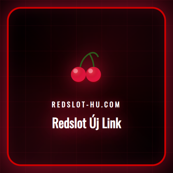 A Redslot online kaszinó logója egy izgalmas nyerőgép előtt.